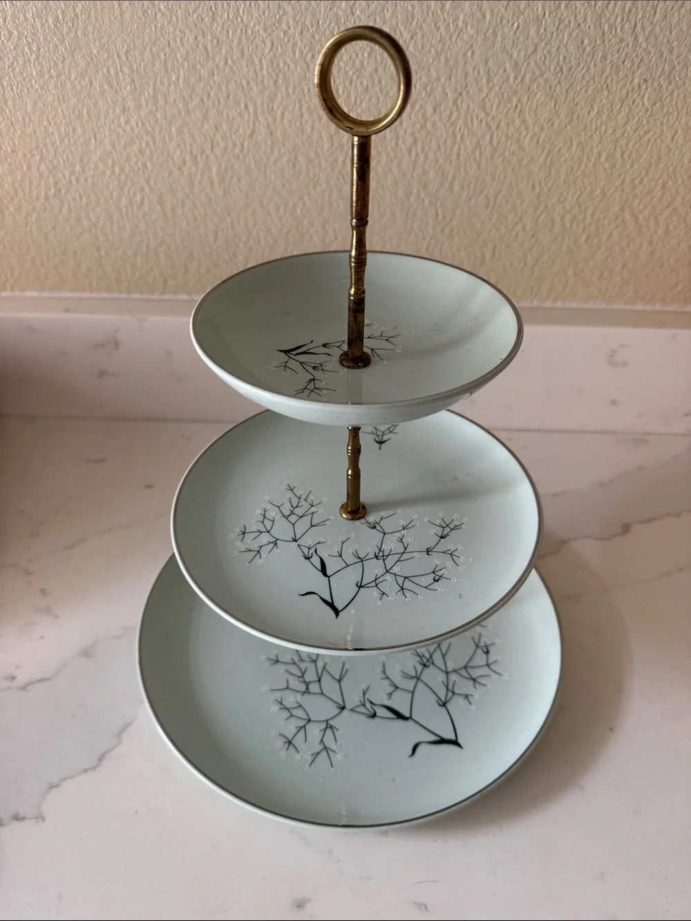 Three-Tier Serving Brass Stand